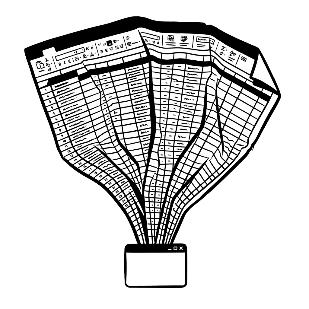 A huge spreadsheet is folded into a small, tidy app